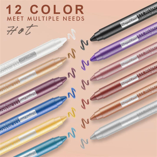 Elevate your eye makeup game with our 12 Colors Eyeshadow Pencil Set. These shimmering eye shadow pens are designed for ease of application and come in a variety of dazzling shades. With a waterproof and long-lasting formula, they ensure your eye makeup stays vibrant all day. These highlighter sticks are perfect for creating a variety of eye-catching looks, making them an essential addition to your makeup routine. 